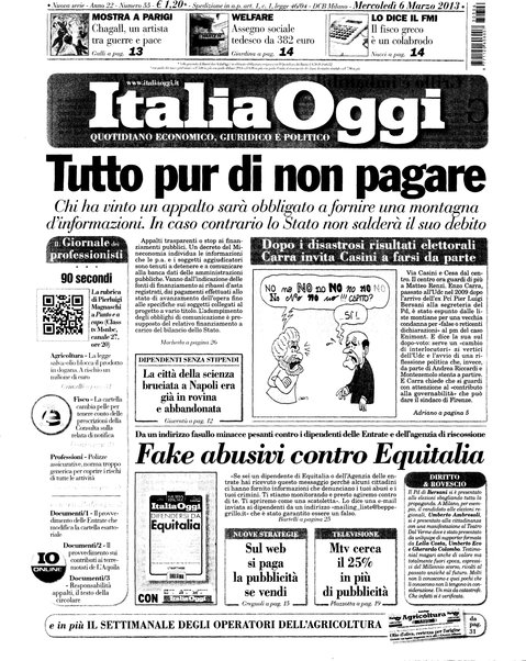 Italia oggi : quotidiano di economia finanza e politica